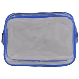 PVC Stationery Cosmetic Case Blue Front
